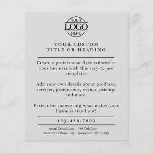 Modern Light Grått Business Logotyp - främjande Flygblad