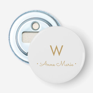 Modern Light Grått Guld-skript Monogram Flasköppnare