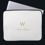Modern Light Grått Guld-skript Monogram Laptop Fodral<br><div class="desc">En modern monogramdesign med elegant och handskriven minimalistisk manustypografi och sans serif-blocktypografi på en elegant blek pastel Light Grått bakgrund. Monogrammet och namn kan lätt vara personlig.</div>