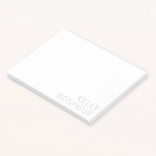 Modern Light Grått Namn On White Post-it Block