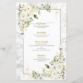 Modern Light Grått White Blommigt Guld Marble Bröl