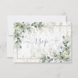 Modern Light Grått White Blommigt Guld Marble OSA Kort