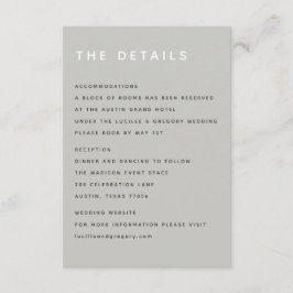 Modern Light Grey Editorial All Caps Enclosure Tilläggskort