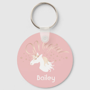 Modern Light Ro Rosa White Magic Unicorn Nyckelring