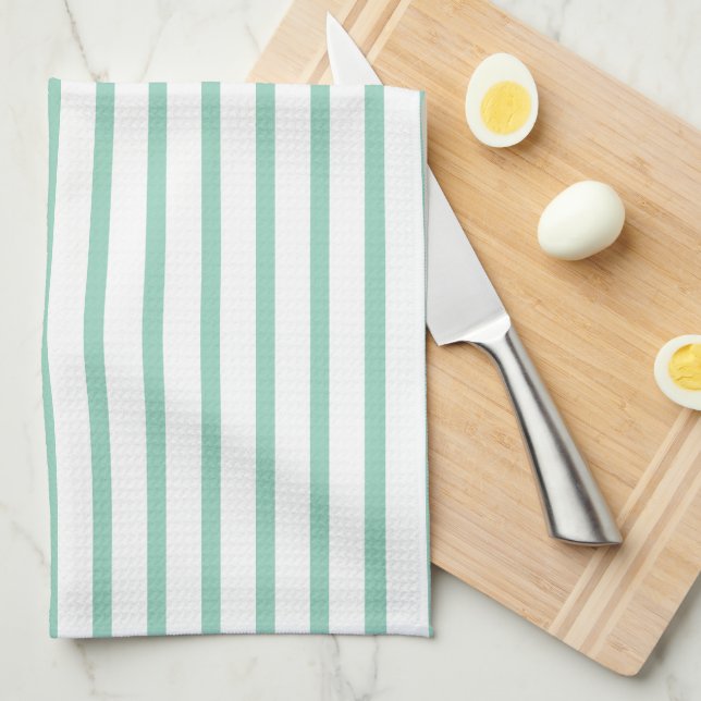 Modern Light Teal Rand Kitchen Towel Kökshandduk (Vikt i Fjärdedel)