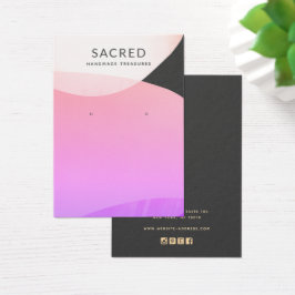 Modern Lila  Abstrakt Earring Visning för Rosa Visitkort