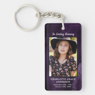 Modern Lila Agate Funeral Photo Memorial Prayer