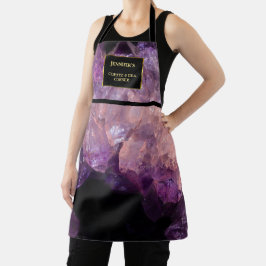 Modern lila ametyst professionell monogram apron