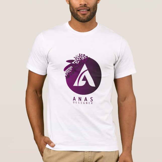 Modern Lila ANAS Logotyp Grafisk Herr T-Shirt (Framsida)