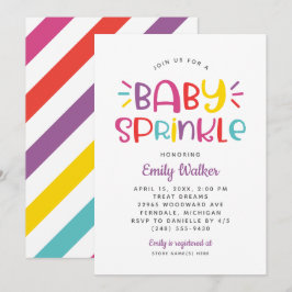 Modern Lila Baby Sprinkle for Girl Shower Inbjudningar