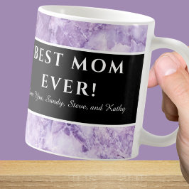 Modern lila "Bästa mamma någonsin" Tacksamhet till Kaffemugg