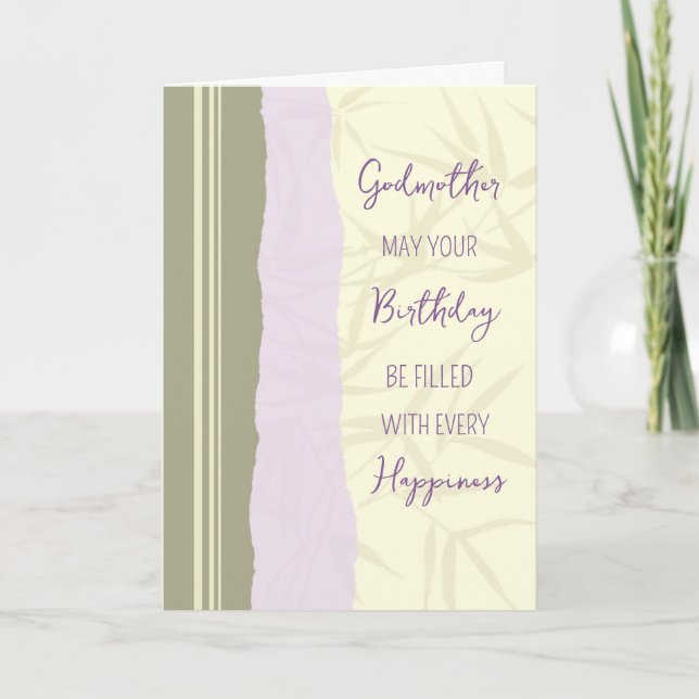 Modern Lila Beige Godmor Birthday Kort (Framsida)