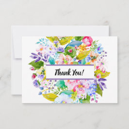 Modern lila blomster romantisk tack kort