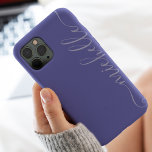 Modern lila blue elegant namn-skript<br><div class="desc">Modern chic,  enkel lila blå periwinkle färg i årstidsskript elegant namn med kursiva svängar.</div>