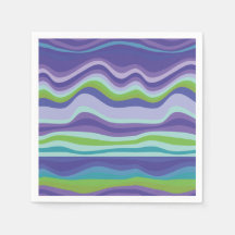 Modern Lila Blue Vågigt Mönster