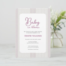 Modern lila botanisk baby shower-inbjudan inbjudningar