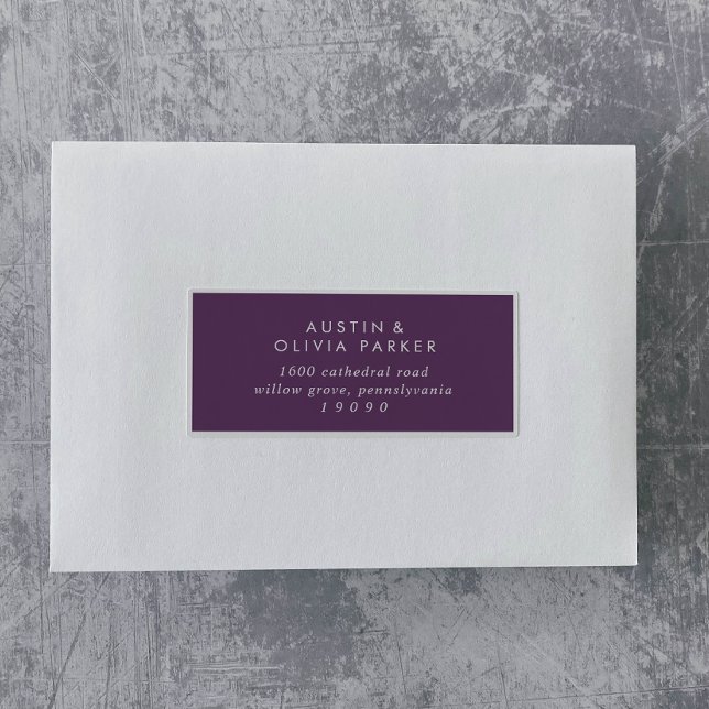 Modern Lila Bröllop Guest-Adressetiketter Klistermärken (Skapare uppladdad)