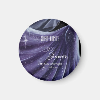 Modern lila bröllop Gwn möhippa#2 Magnet