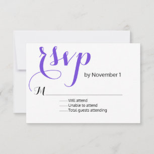 Modern Lila Bröllop OSA Card Kort