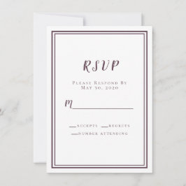 Modern Lila Bröllops-RSVP Minimalistisk Bröllop