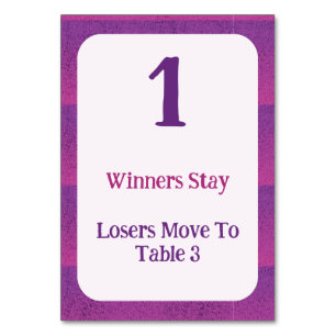 Modern Lila Bunco Bord Card Bordsnummer