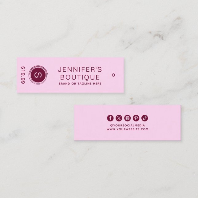 Modern lila burgunderbutik branding (Fram/baksida)