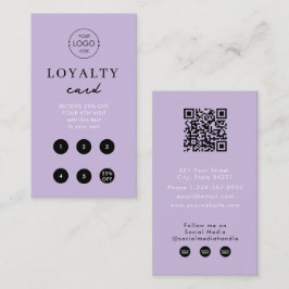 Modern Lila Business Logotyp QR Code Loyalty Simpl Visitkort