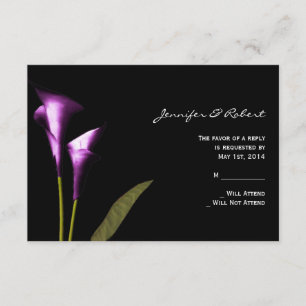 Modern Lila Calla Lily Response Card OSA Kort