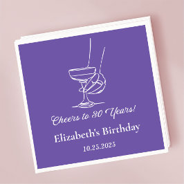 Modern Lila Cheers till 30 års födelsedagskvor Pappersservett