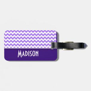 Modern Lila Chevron Bagagebricka