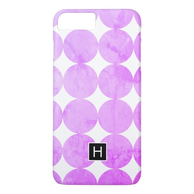 Modern Lila Circles | Monogram Case-Mate iPhone Skal (Baksida)