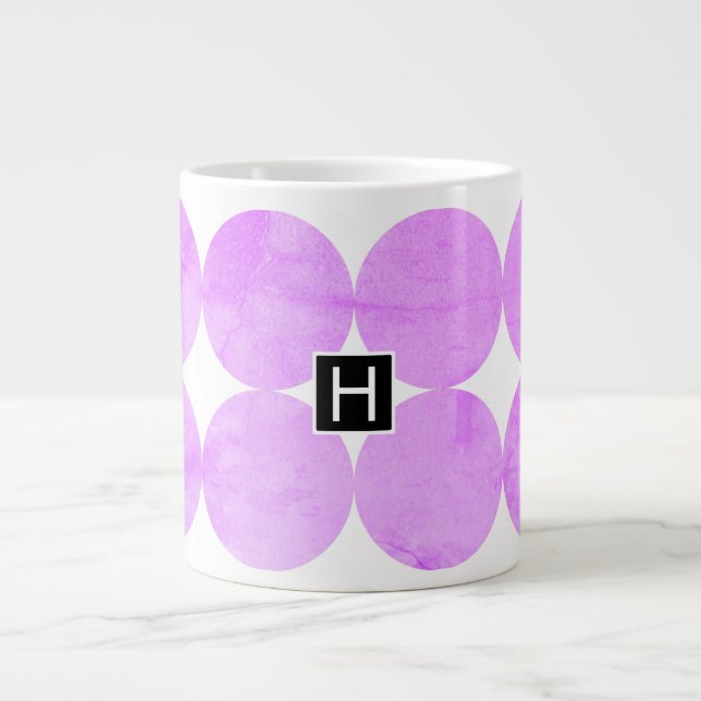 Modern Lila Circles | Monogram Jumbo Mugg (Framsidan)