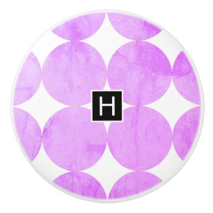 Modern Lila Circles Monogram Knopp