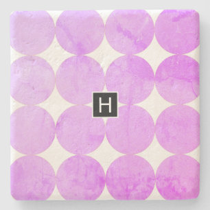 Modern Lila Circles Monogram Stenunderlägg