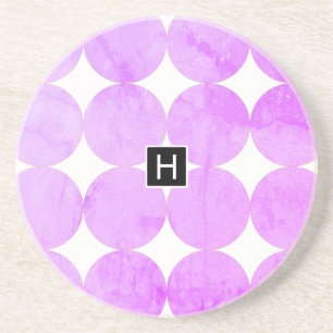 Modern Lila Circles Monogram Underlägg