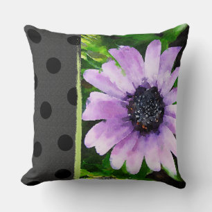 Modern Lila Daisy-reversibel accentdyna Kudde