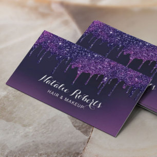 Modern Lila Drifts Hair Stylist Beauty Salon Visitkort