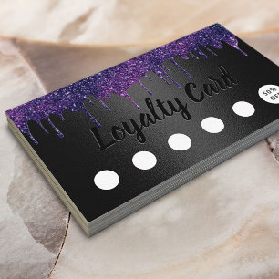 Modern Lila Drives Beauty Salon Black Loyalty Lojalitetskort