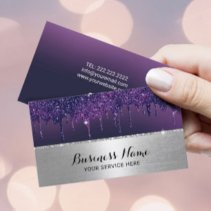 Modern Lila Drives Silver Gräns Beauty Salon SPA Visitkort