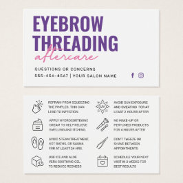 Modern Lila enkel Eyebrow Threading Aftercare Visitkort