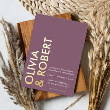 Modern Lila fet minimalistisk Bröllop