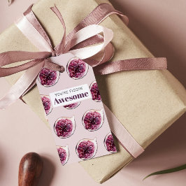 Modern Lila Fig Mönster och du är Figgin' Fantasti Presentetikett