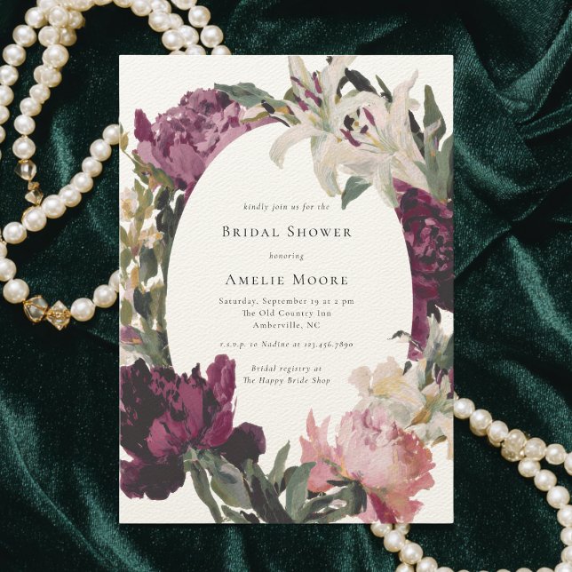 Modern Lila Flower WANAN Möhippa Inbjudningar (Skapare uppladdad)