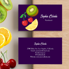 Modern Lila för frukthälsa Nutritionist Visitkort