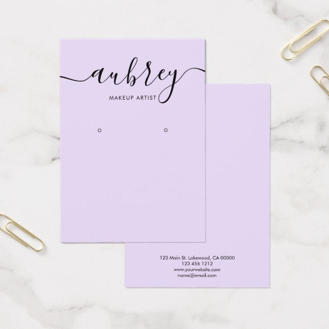 Modern Lila för ljus i skript Visitkort (Kontor)