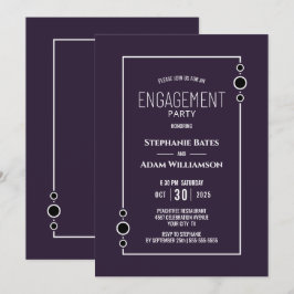Modern Lila Förlovningsfest Inbjudningar