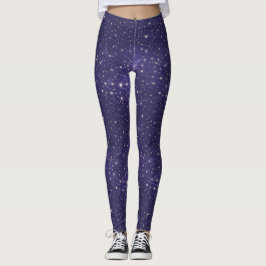 Modern lila galax kosmisk universum rymdstjärnor  leggings