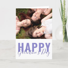 Modern lila Galentine`s Day Vänners Foto Helgkort