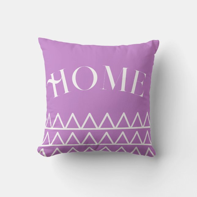 Modern Lila Geometric Home Typography Kudde (Framsida)