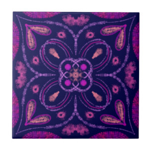 Modern Lila Geometric Mönster Kakelplatta